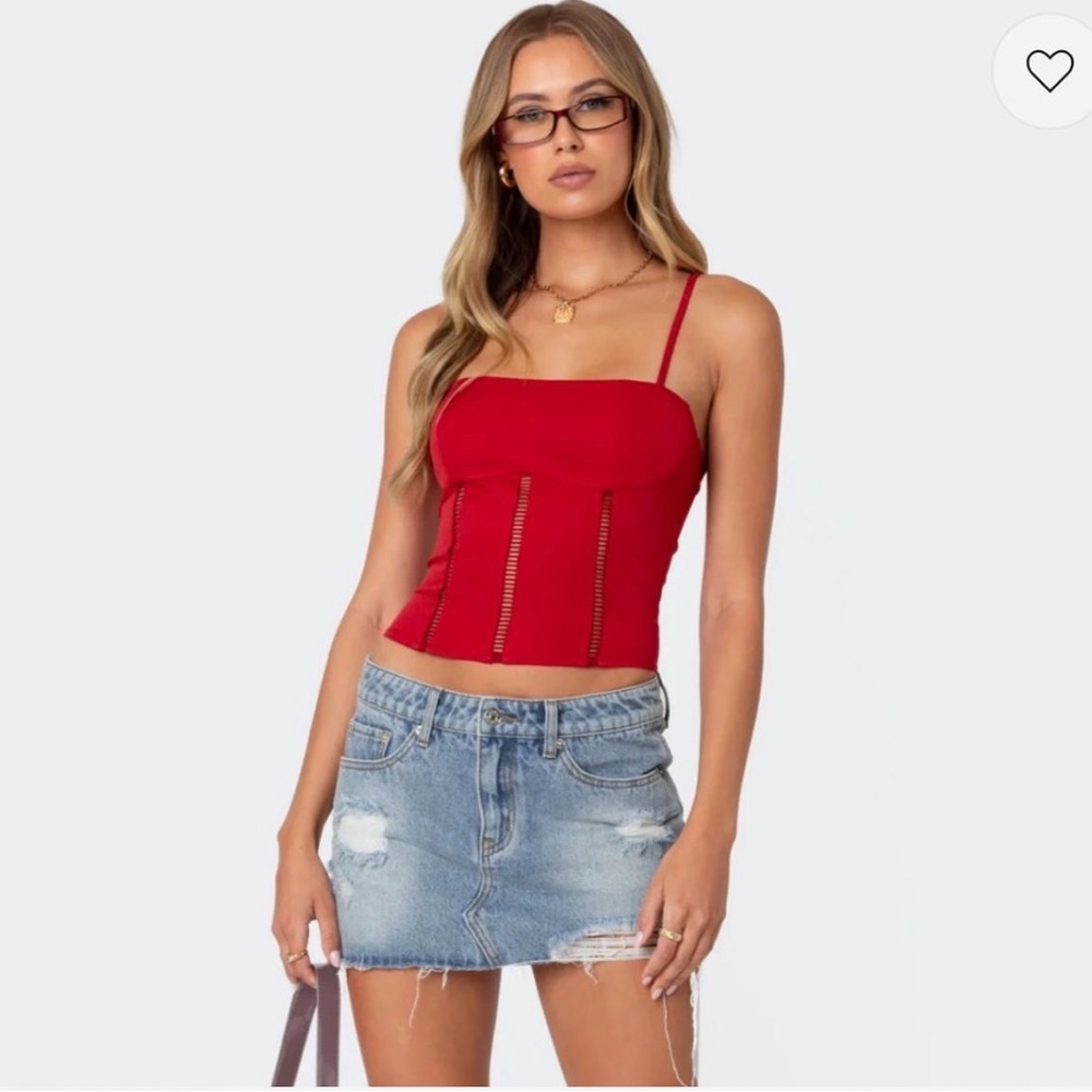 Editked Red Corset Top